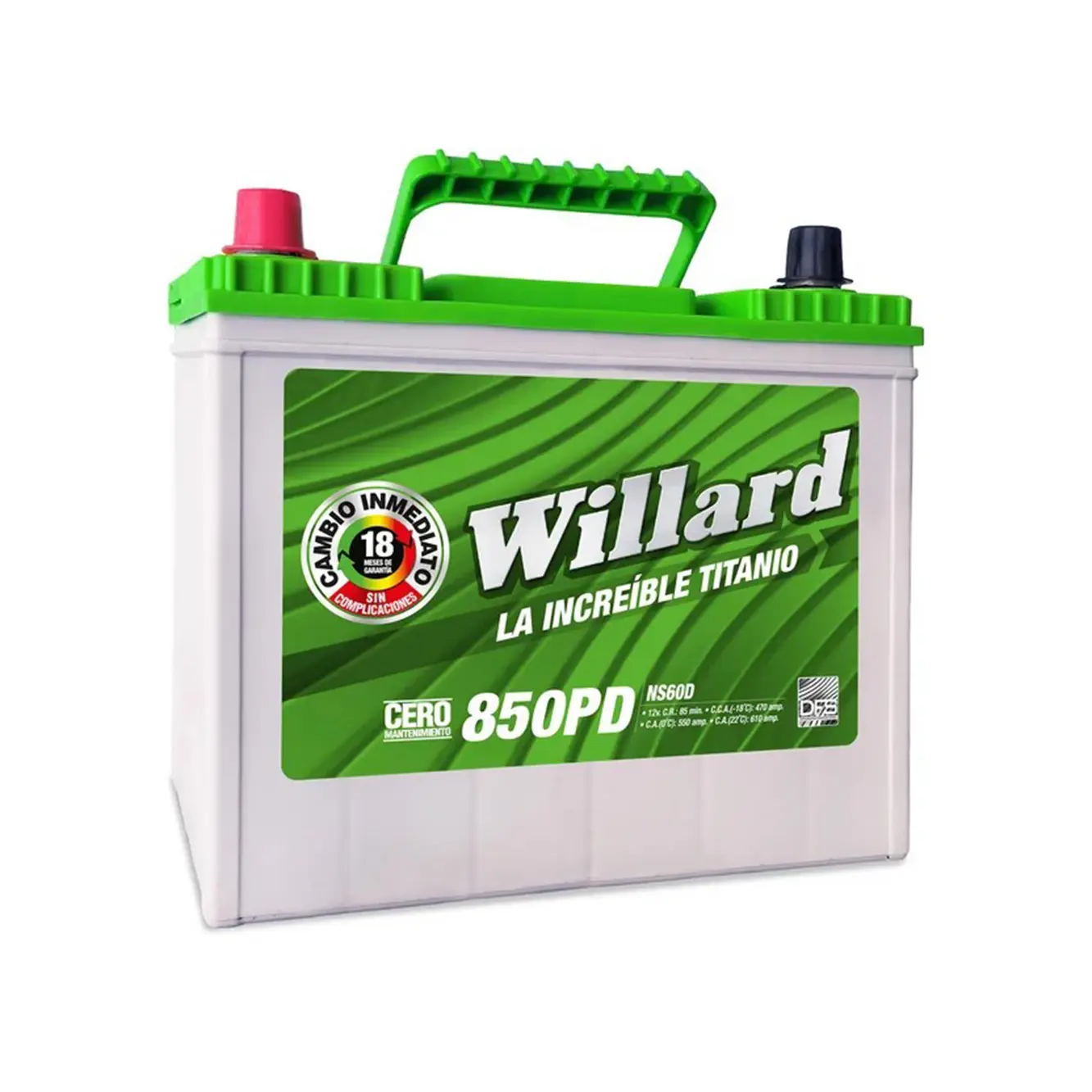 Batería WILLARD TITANIO NS60I-850PD